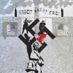 Arbeit Macht Frei 17 x 14 Technical Pens, Goauche, Silver Ink, and Graphite on Bristol Board