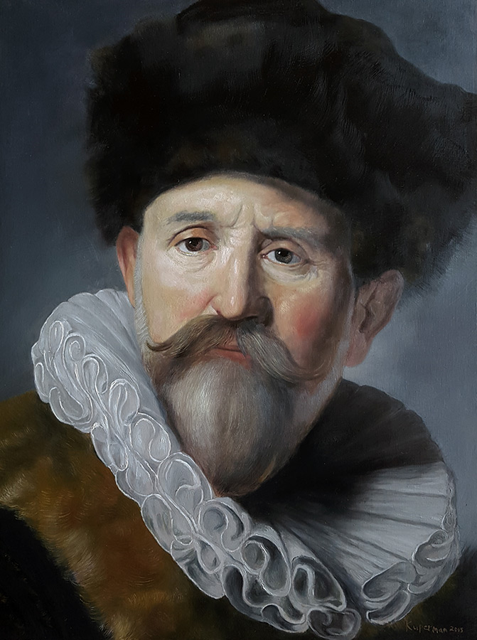 Rembrandt - Portrait of Nicolaes Ruts Head Study 16 x 12 Oil on Wooden Panel