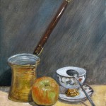 Still Life with Coffee Maker 14 x 11 Oil on Canvas