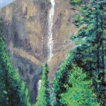 Yosemite Waterfall 7 x 5 Acrylic on Canvas Board 