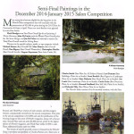 2015 Plein Air Salon Publication page 1 about my work: "Hollywood Walk of Fame", that won "Best Artist Under 30" in Plein Air Salon Competition on December 2014/January 2015